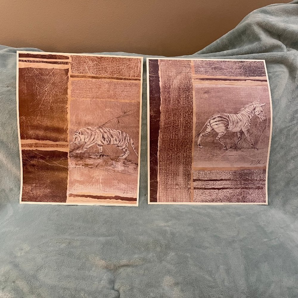 2 Prints Tigar and Zebra NWOT